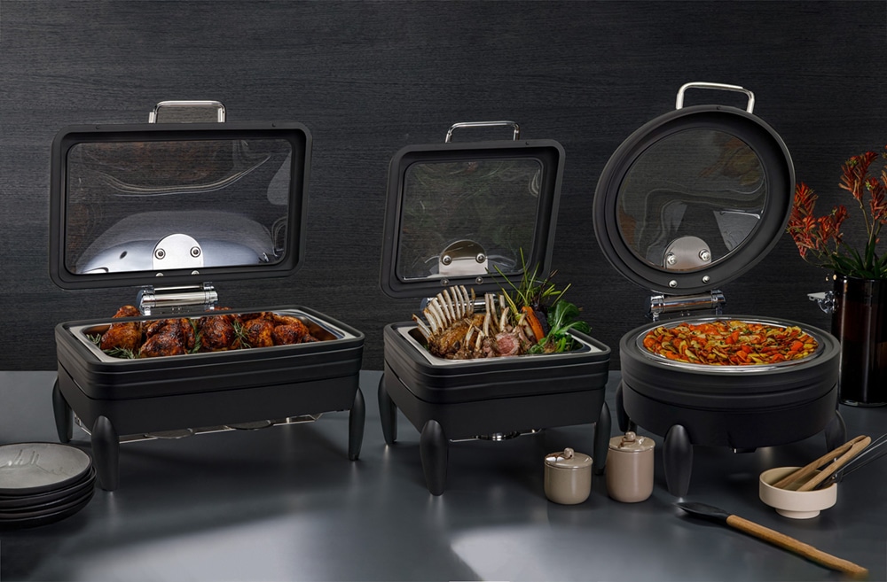 rosseto-cp403-bk-chafing-dish-rund-schwarz-glasdeckel image 2