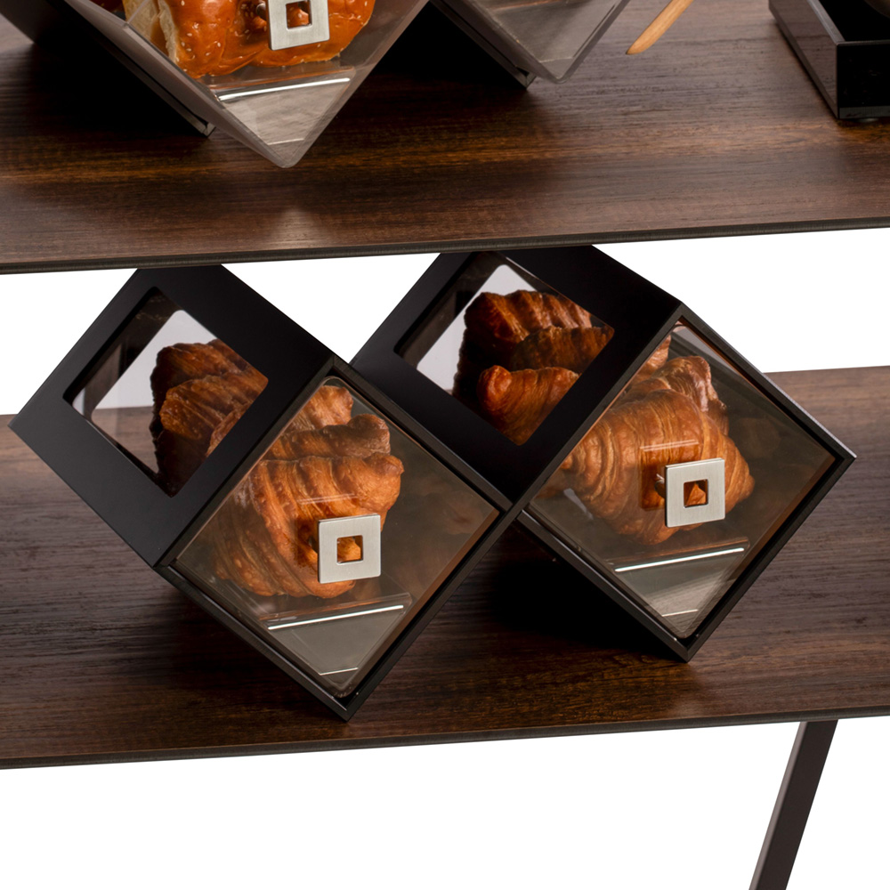 rosseto-honeycomb-bakery-vitrine-schwarz-mit-schublade-bk200bl image 1