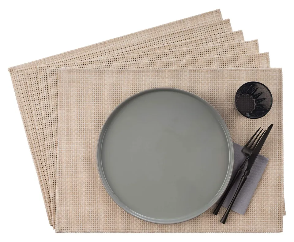 aps-table-60014-platzdeckchen-tischset-beige-6er-45x33-cm image 1