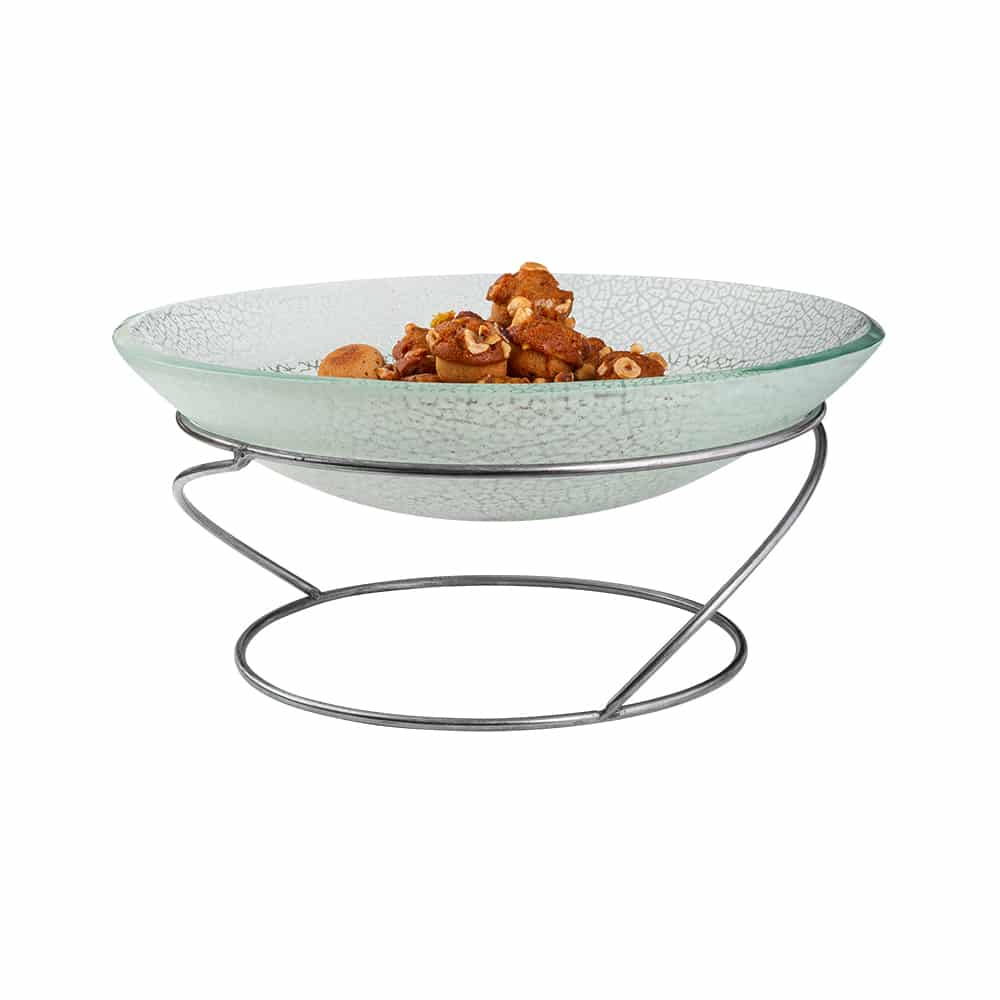 rosseto-ven-glass-kalderon-foglia-white-glasschale-rund-35cm-gls046w image 2