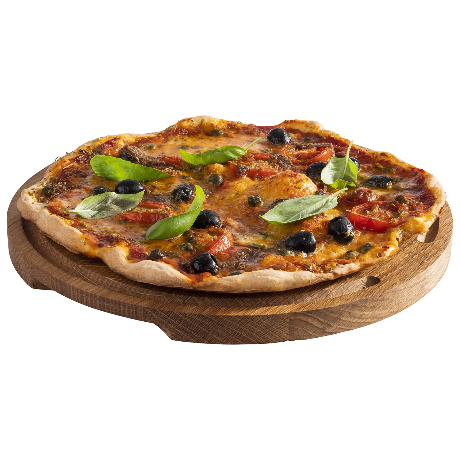 aps-table-756-servierbrett-pizza-eiche-29-cm-saftrinne image 2
