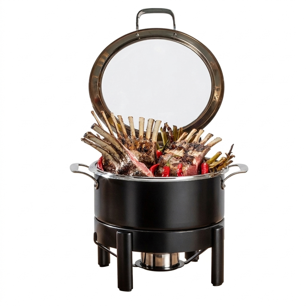 rosseto-gwd300k-bk-chafing-dish-4-5-l-schwarz-rund image 1