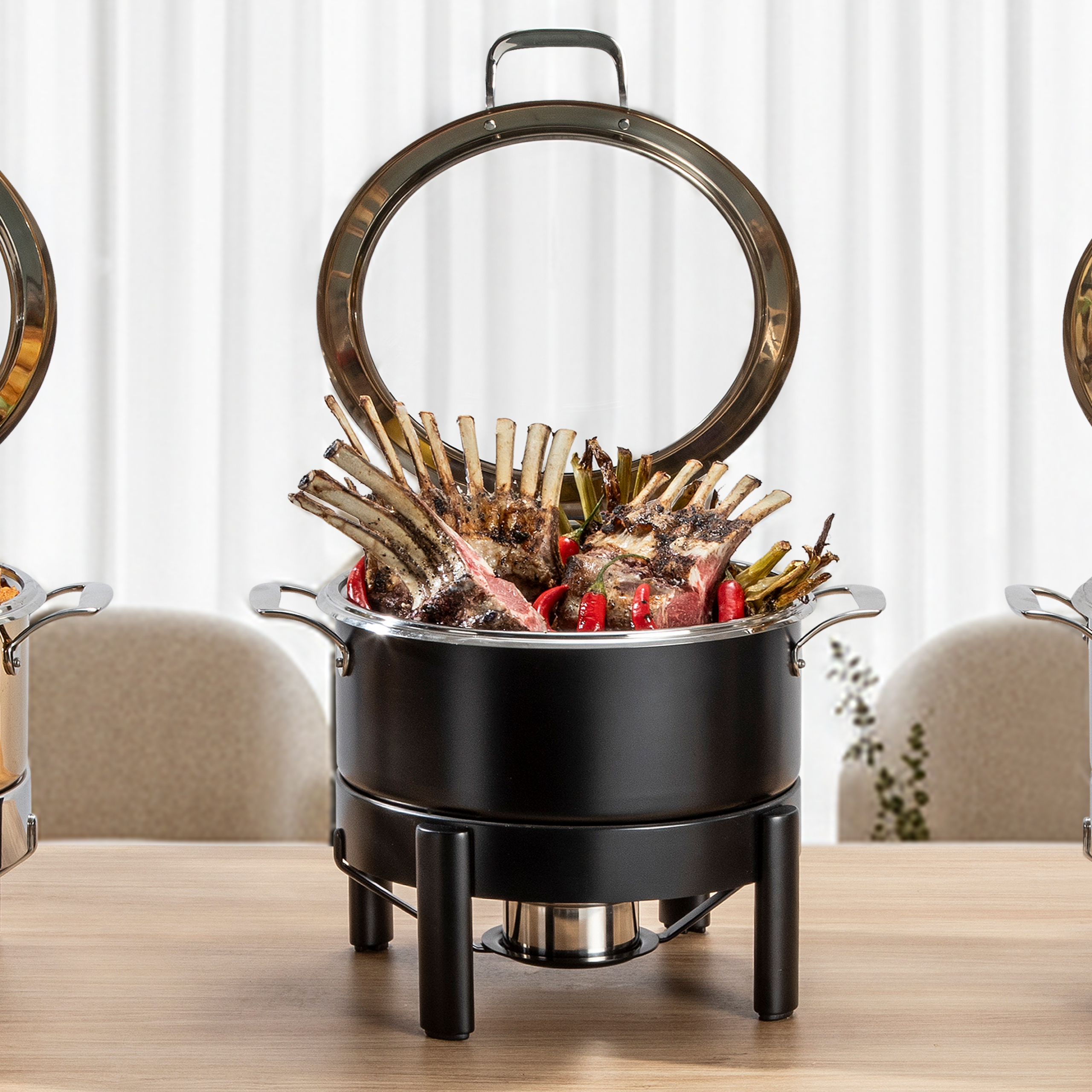 rosseto-gwd300k-bk-chafing-dish-4-5-l-schwarz-rund image 3