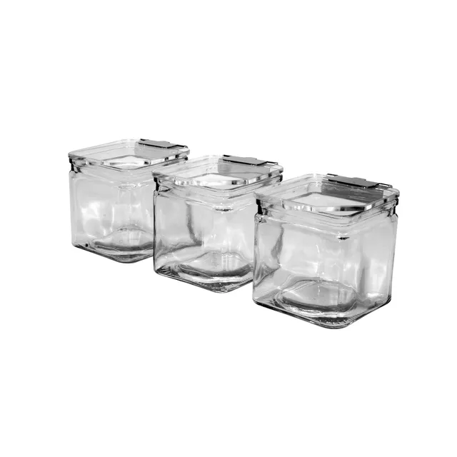 rosseto-ven-gls024ls-glasbeh-lter-eckig-mit-deckel-3er-set-klar image 1