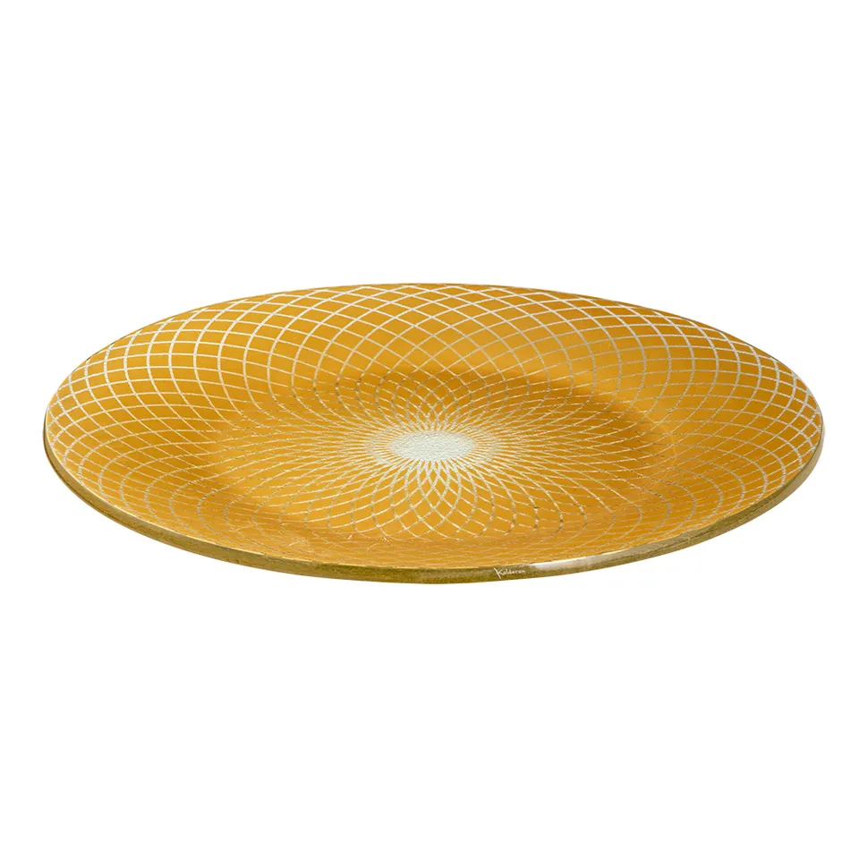 rosseto-kalderon-spiro-gold-glasplatte-rund-handgemacht-39cm image 1