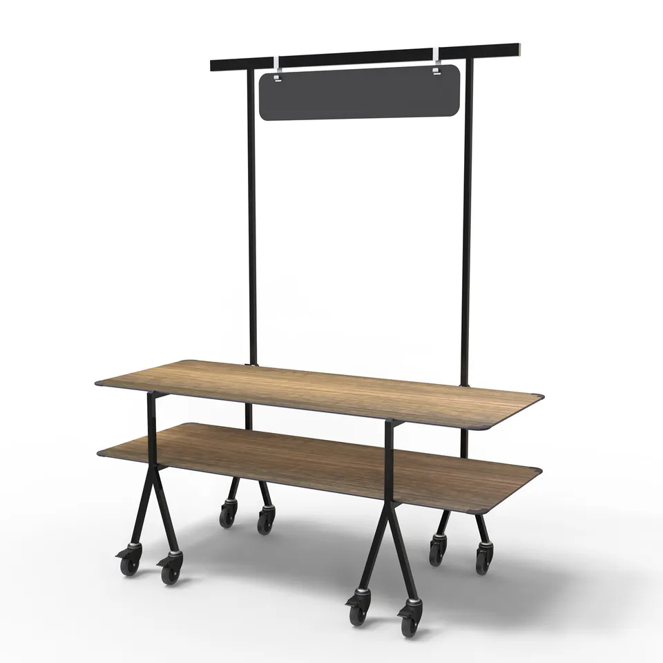 rosseto-modulite-mt-2001wbw-buffettisch-walnut-2-ebenen-rollen image 1