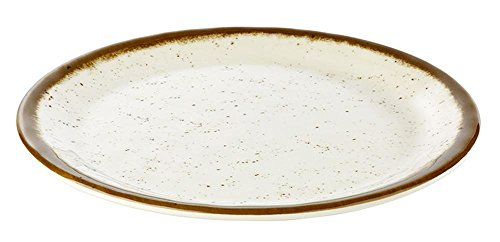 aps-stone-art-84511-teller-25-cm-melamin-creme-braun image 2