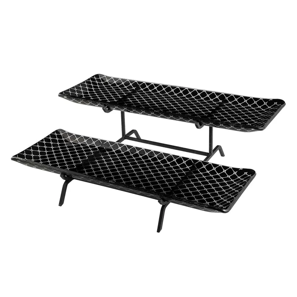 rosseto-ven-glass-kalderon-gst02bfp-etagere-2-tabletts-schwarz image 1